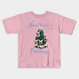Belive in the magic of Christmas, French Bulldogs Christmas tree, french bulldog lovers gifts and Merry Christmas Kids T-Shirt